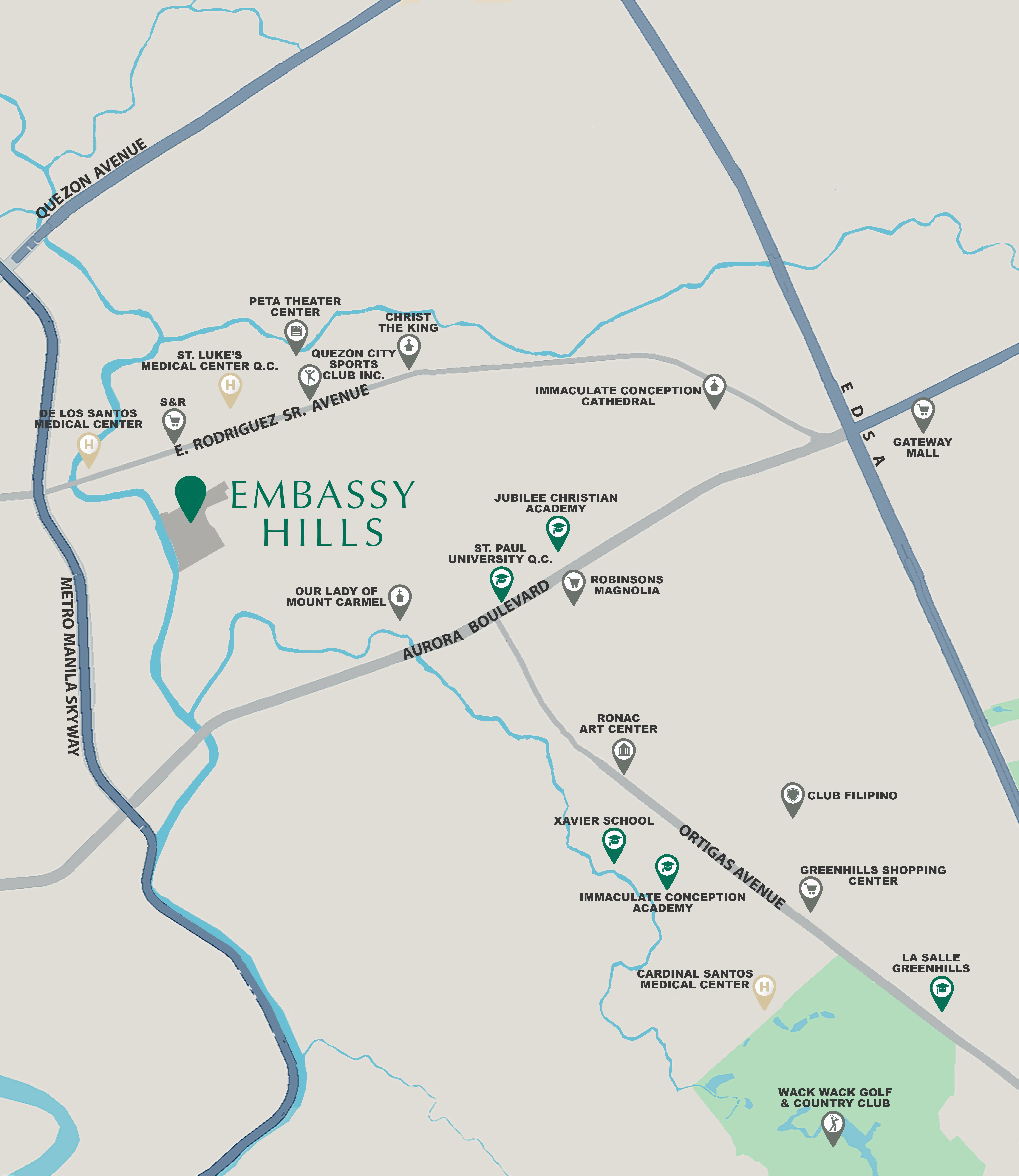 Embassy Hills Location Map